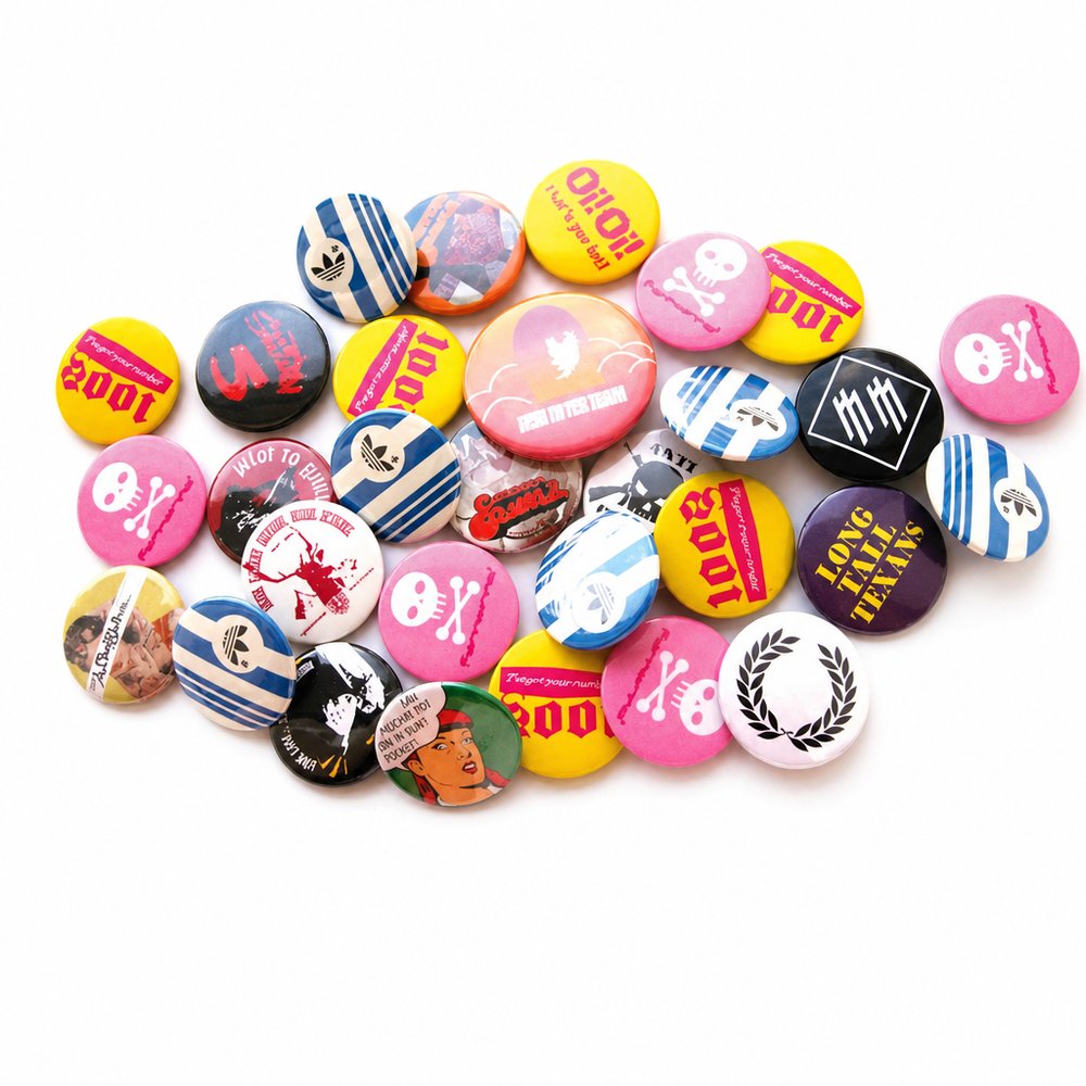 65mm Custom Tin Button Badges, Full Colour Print