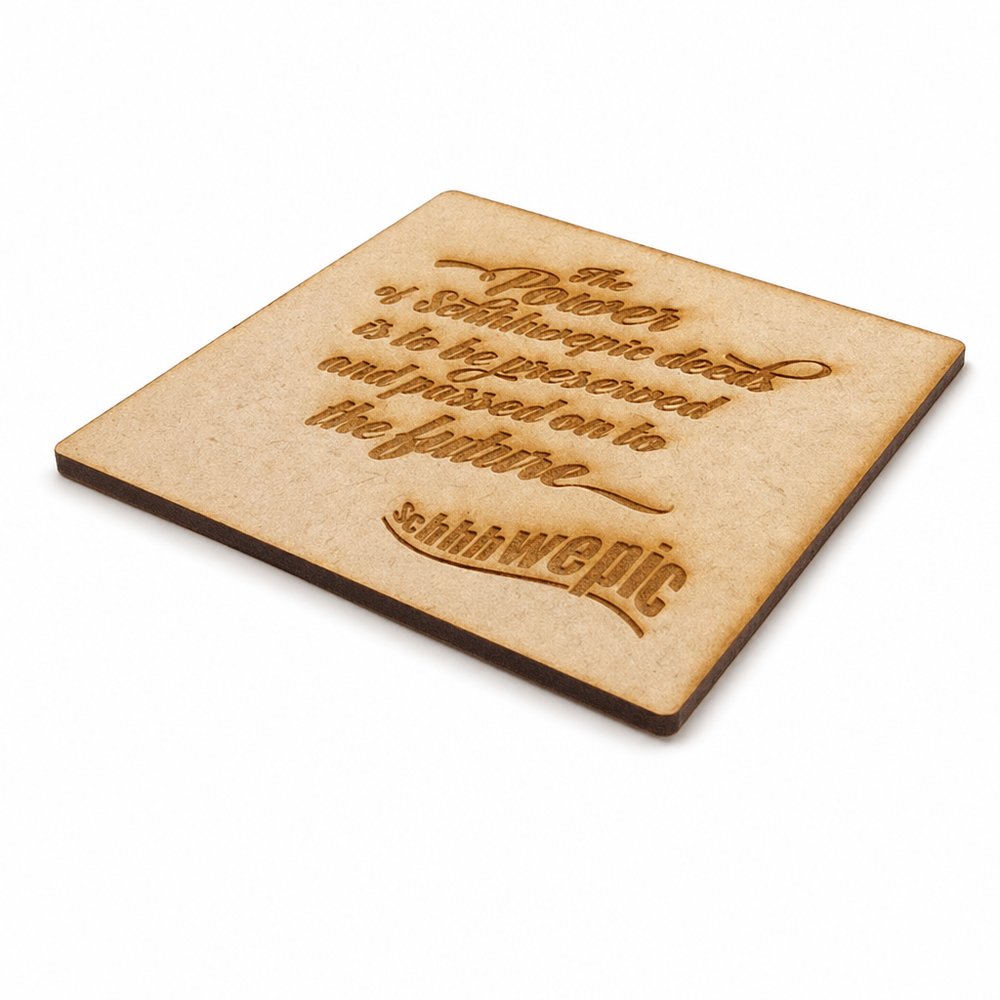 Wooden Eco Coasters, Laser Engraved & Custom Cut
