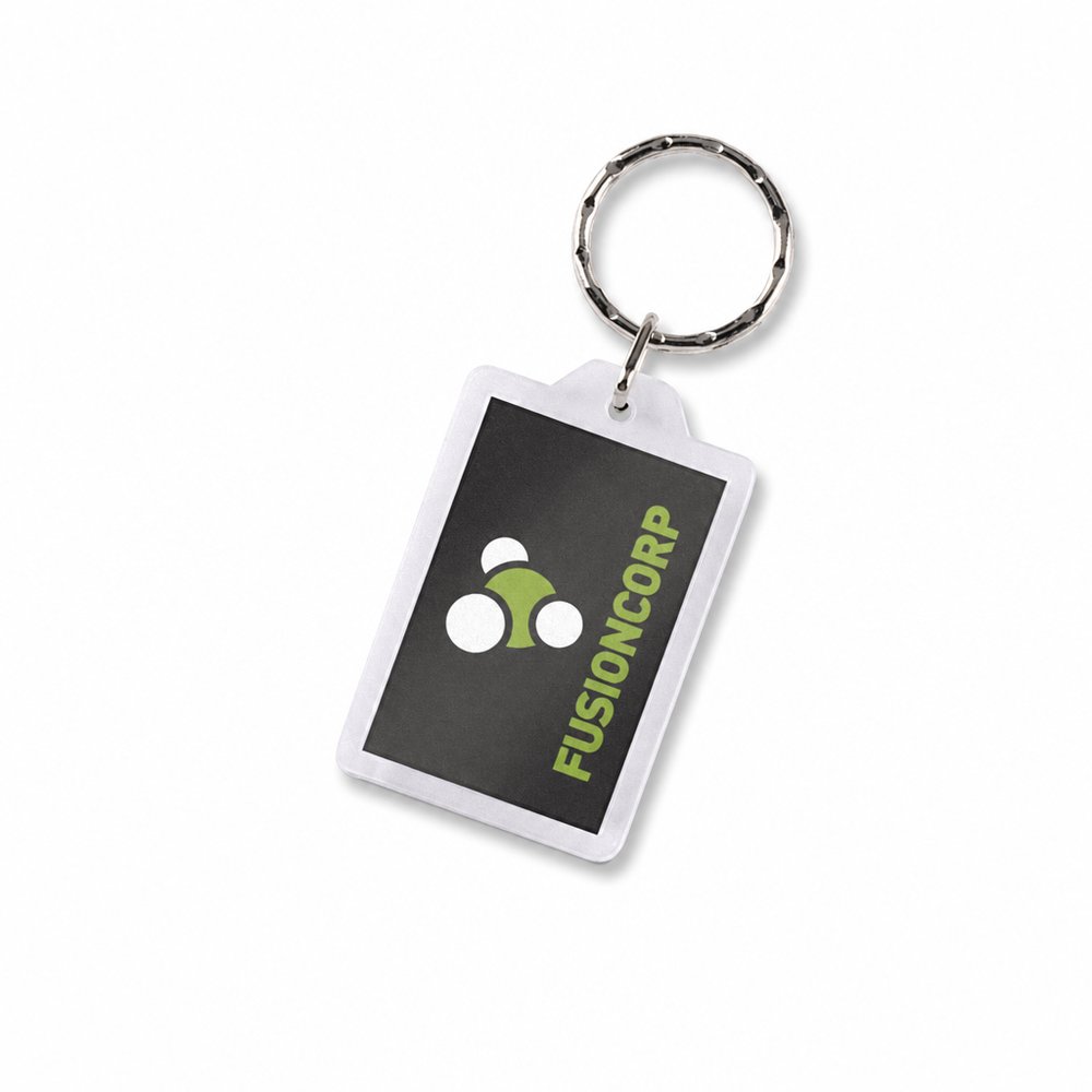 Custom Rectangular Acrylic Keyrings, Full Colour Print