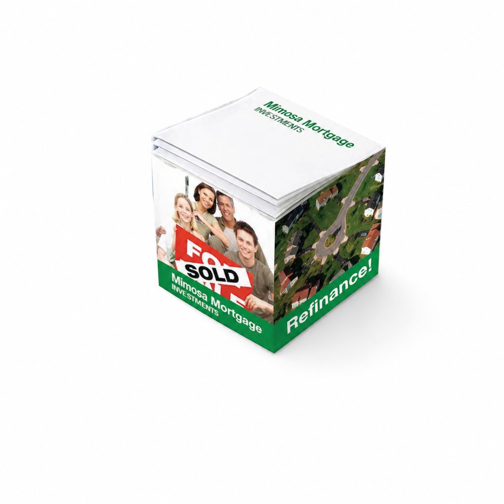 Custom Printed Sticky Note Cubes — Branded Memo Blocks