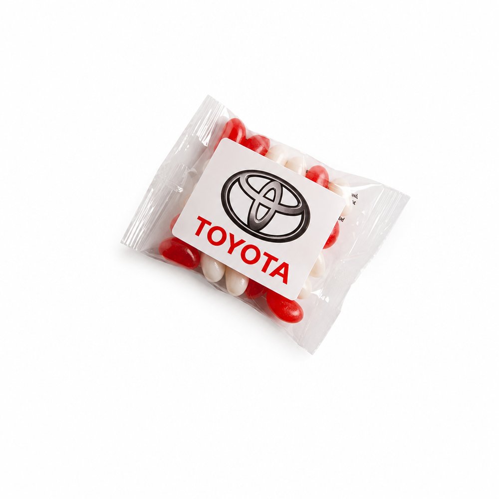 Branded Mini Jelly Beans 25g Bag with Custom Sticker