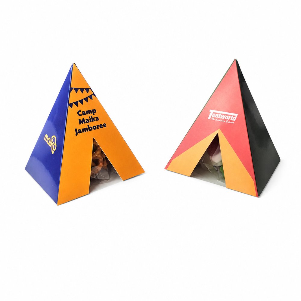 Camping Tent Lolly Box — 9cm Branded