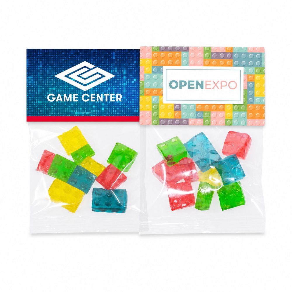 Gummi Building Block Lolly Bag with Topper