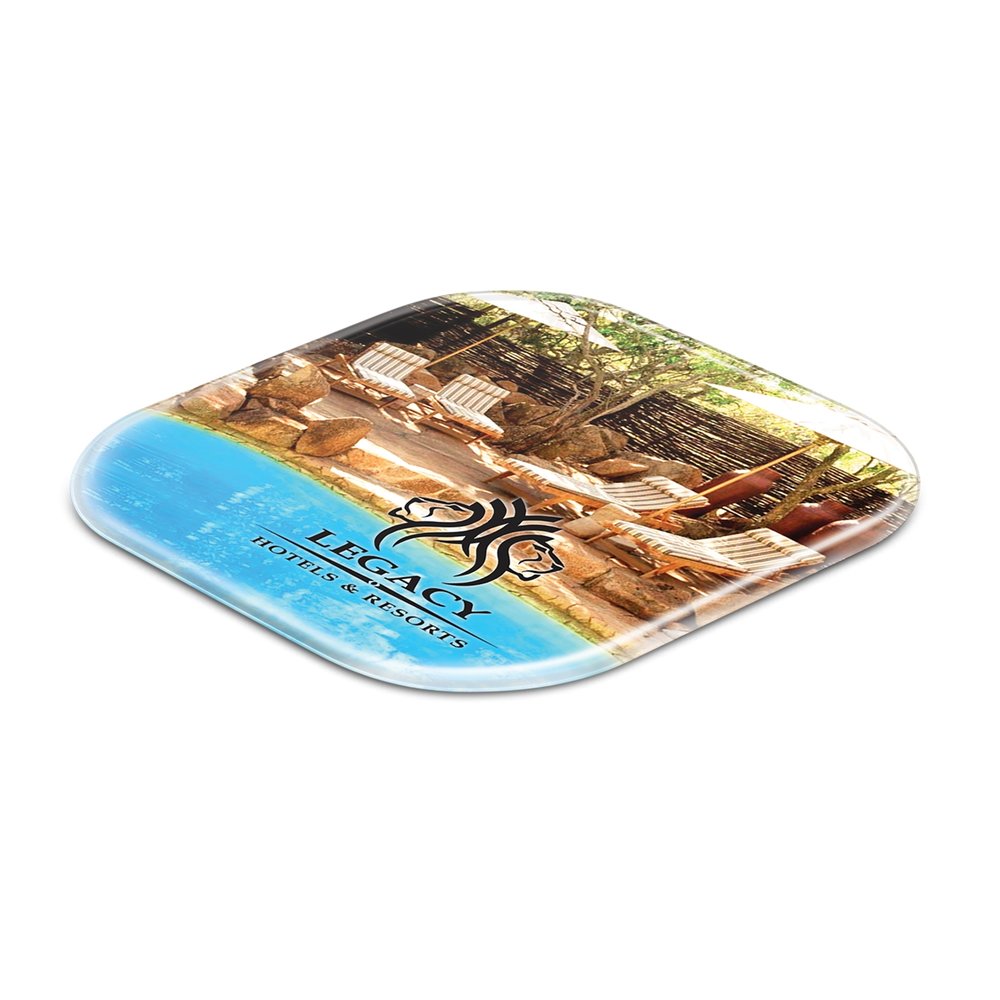 Frosted Clear Square Coaster with Hidden Branding