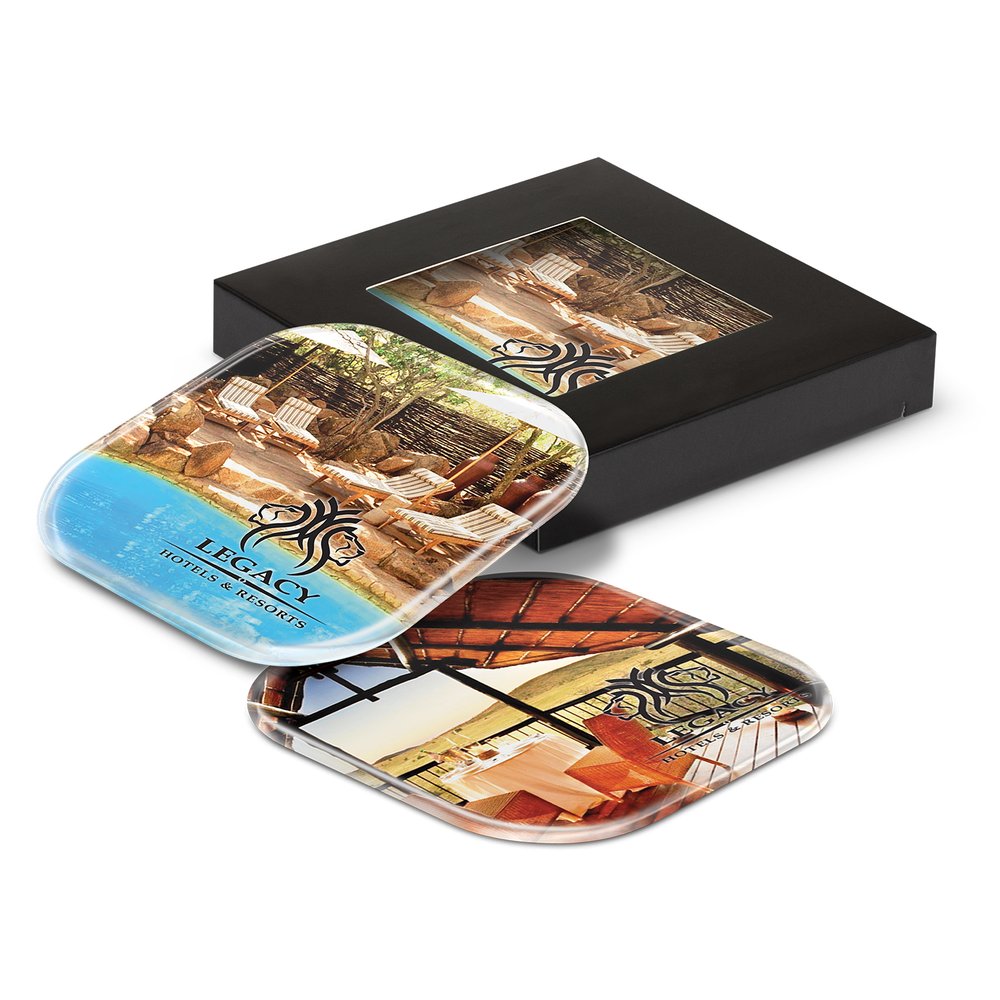 Frosted Clear Coaster Gift Set