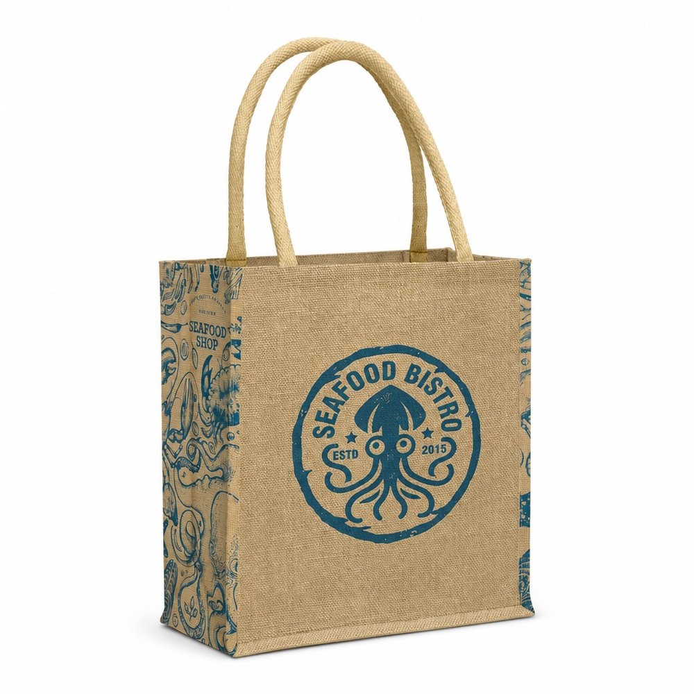 Lanza Laminated Jute Tote Bag