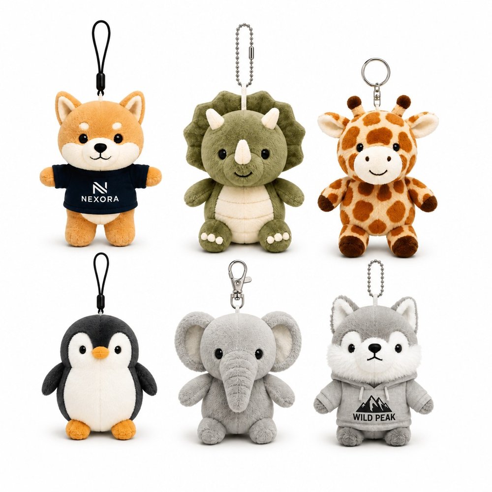 Bespoke Plush Mascot Keyring, Custom Character