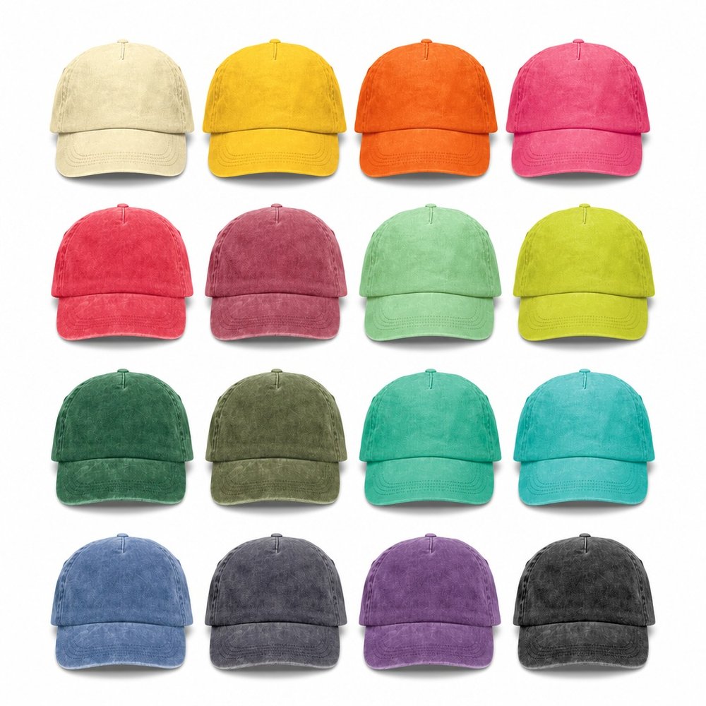 Washed Cotton Five-Panel Cap in Sixteen Shades