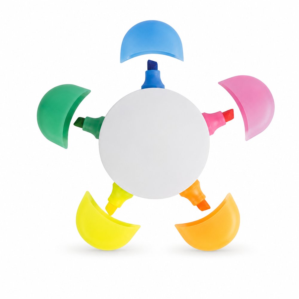 Daisy Highlighter Set — Five-Petal Promotional Stationery