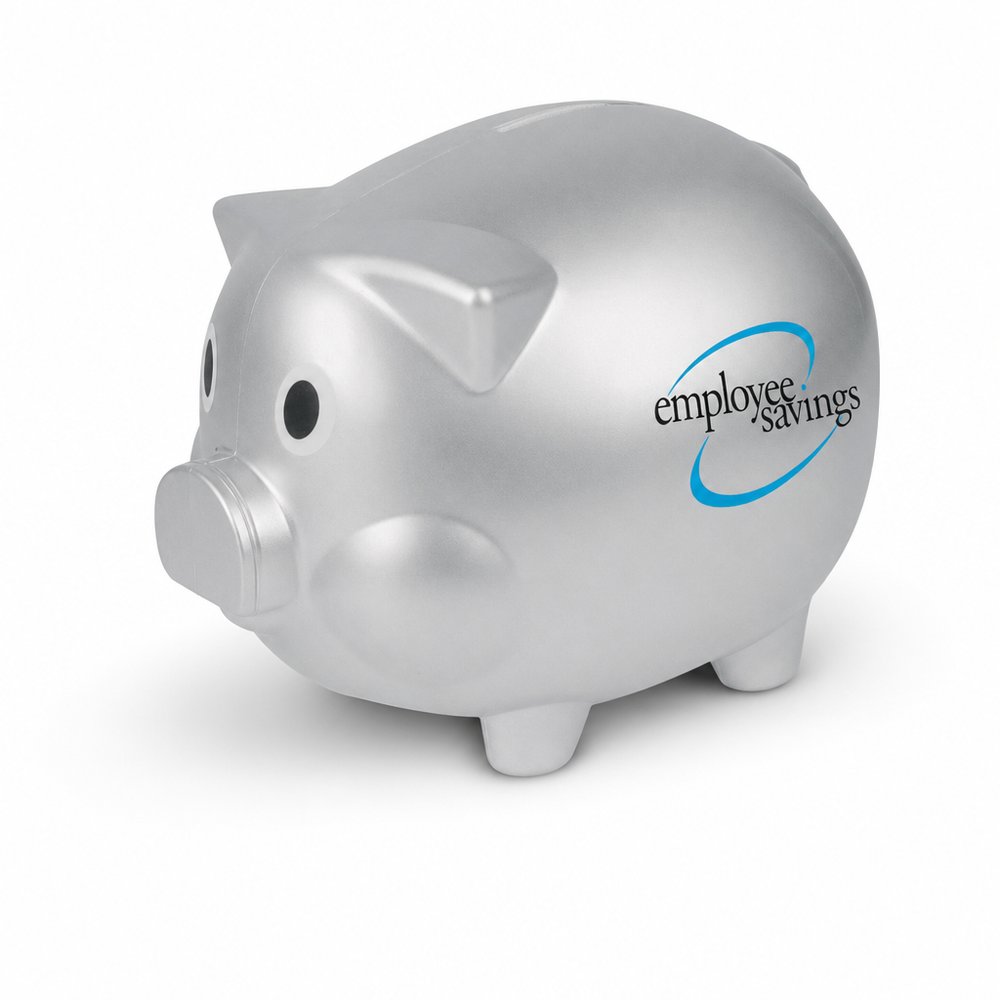 Branded Silver Piggy Banks — Custom Money Boxes