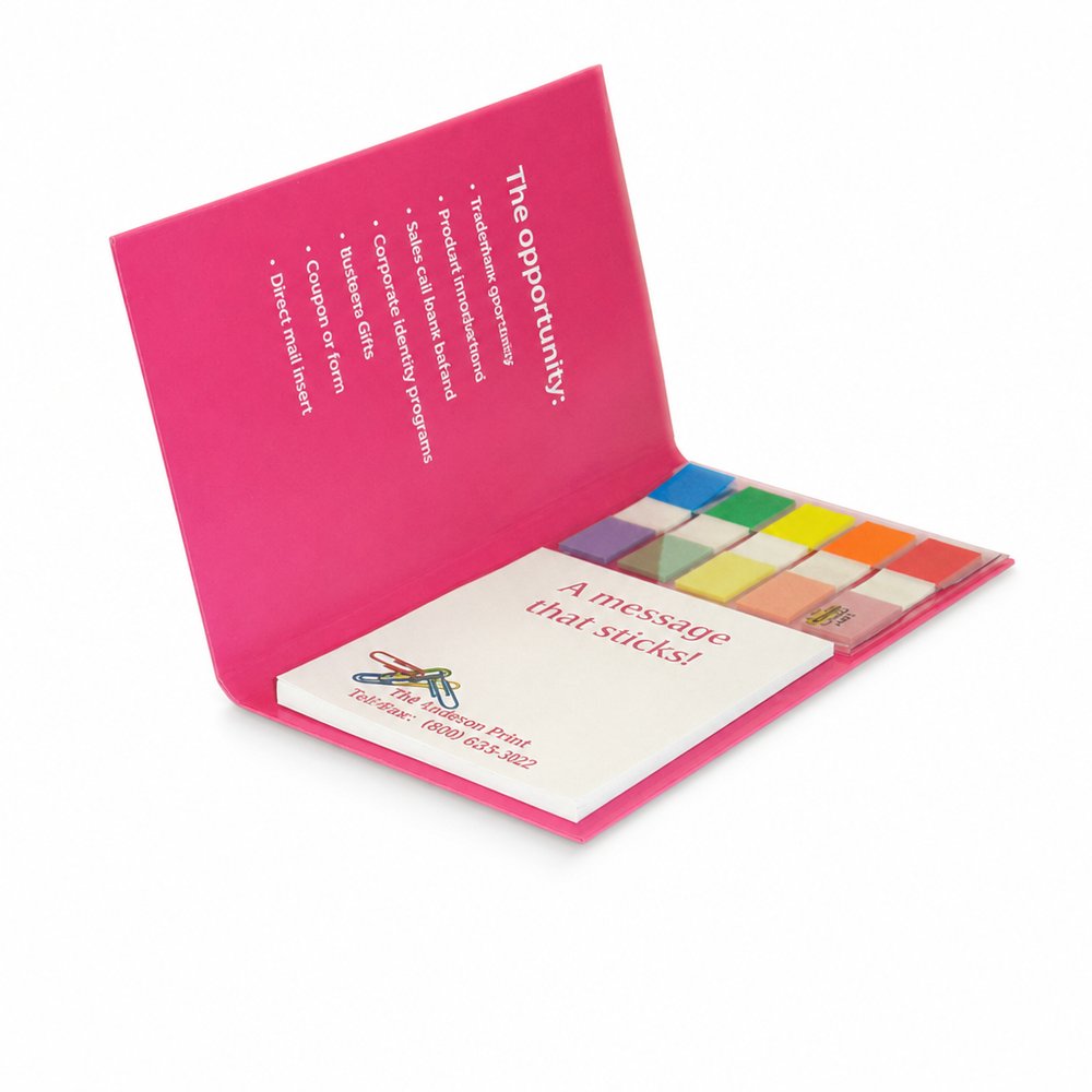 Branded Sticky Notes with 5 Flag Set Markers