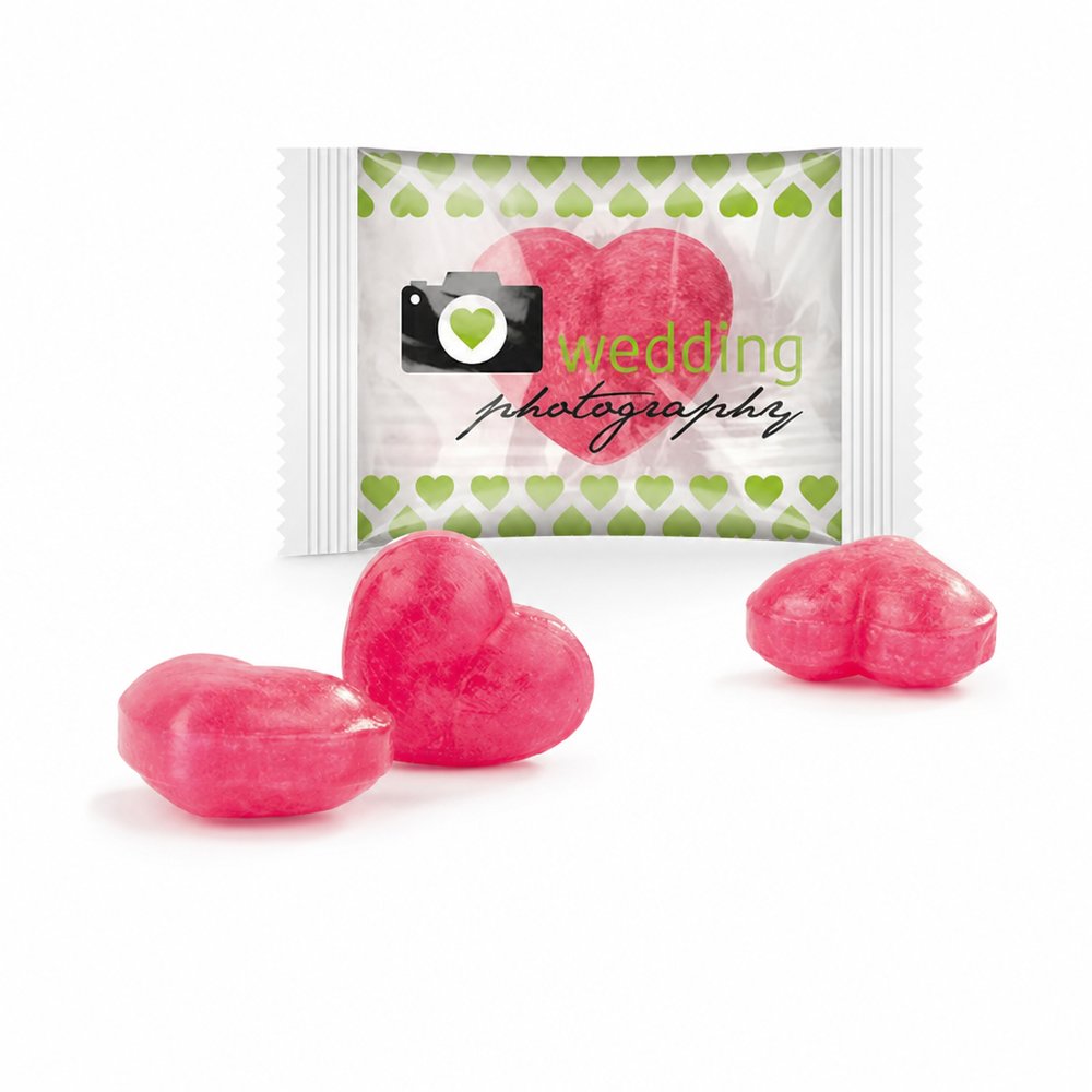Heart Shaped Lollies - Branded Cherry Sweets