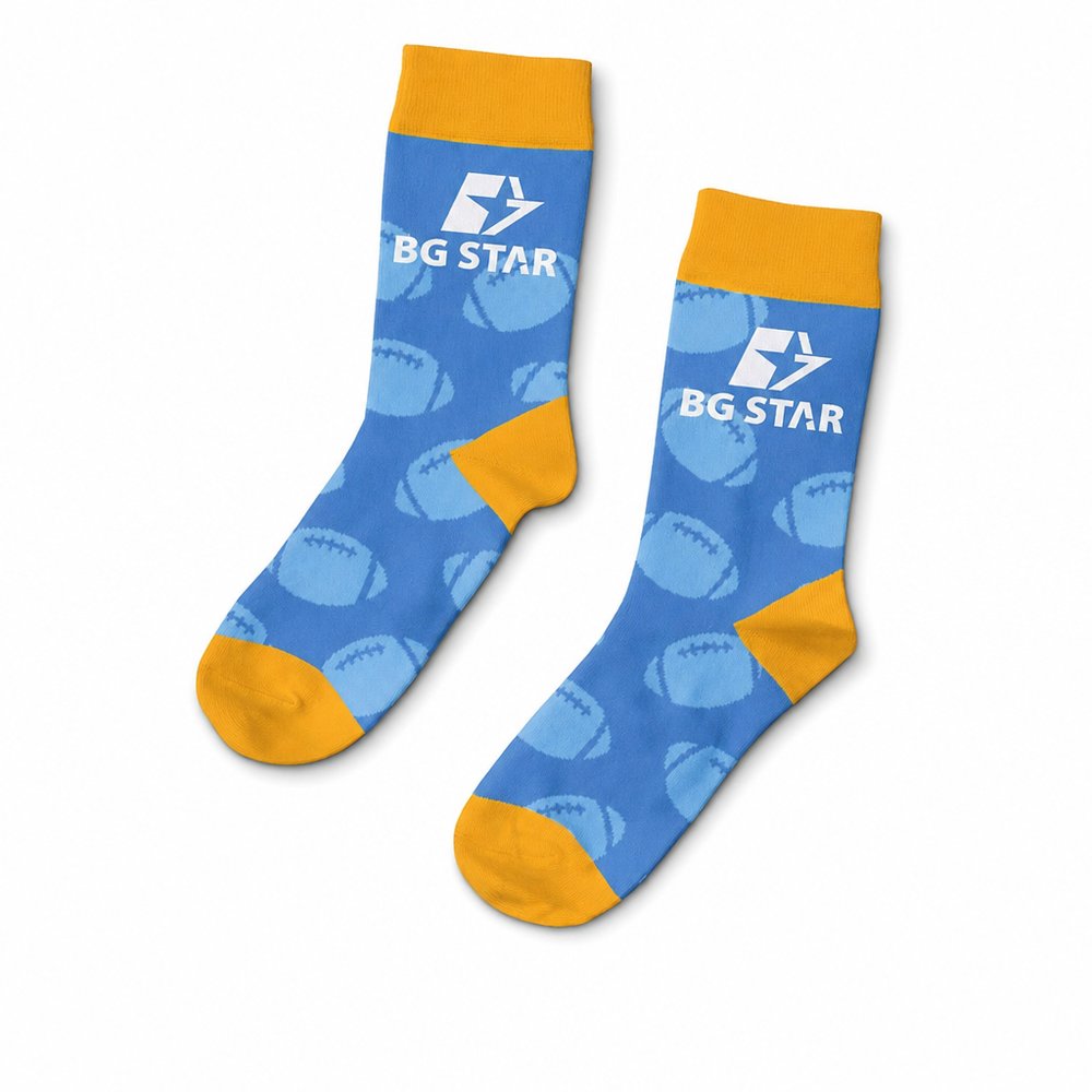 Jacquard Knitted Crew Socks, Custom Branded