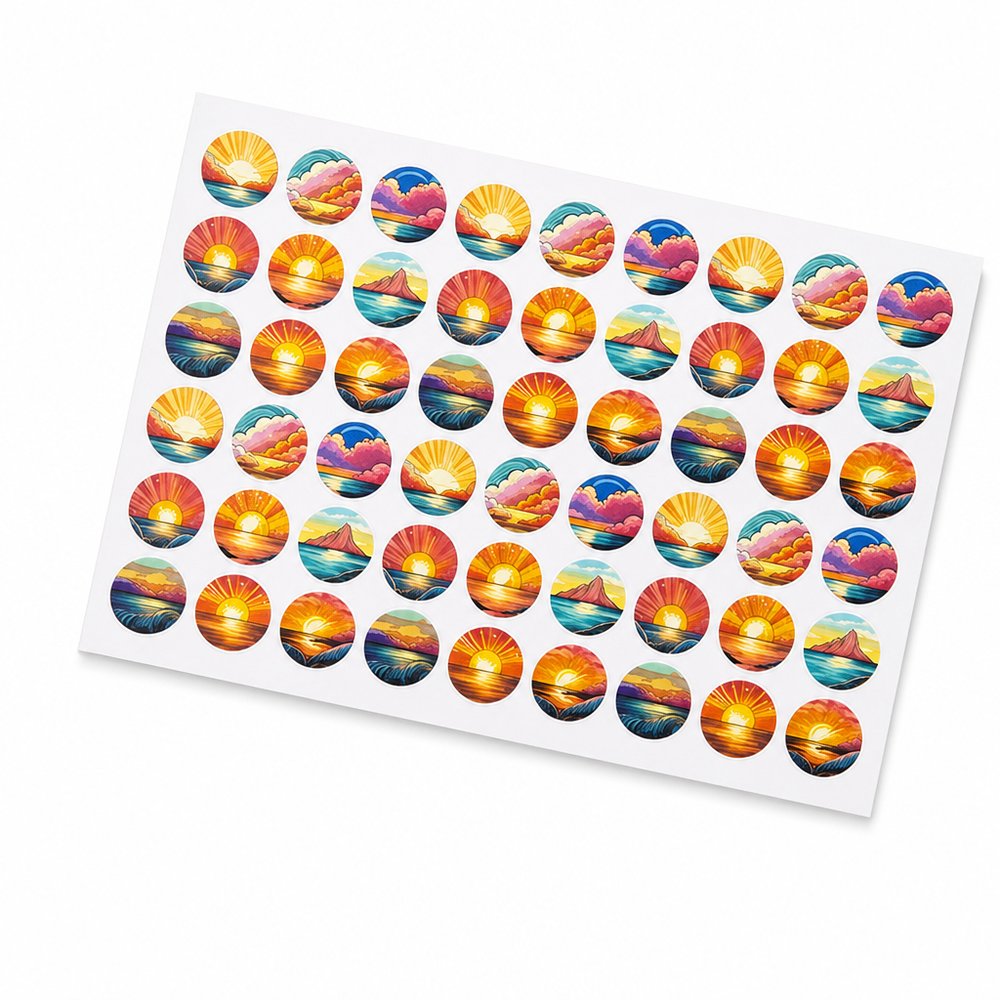Sticker Sheets (26mm Circle) - Matte - A4 Sheet