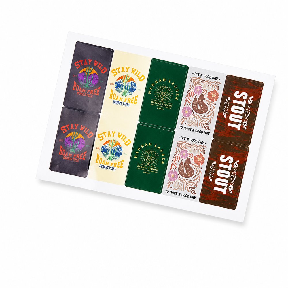 Rectangle Gloss Sticker Sheets (88mm x 50mm)