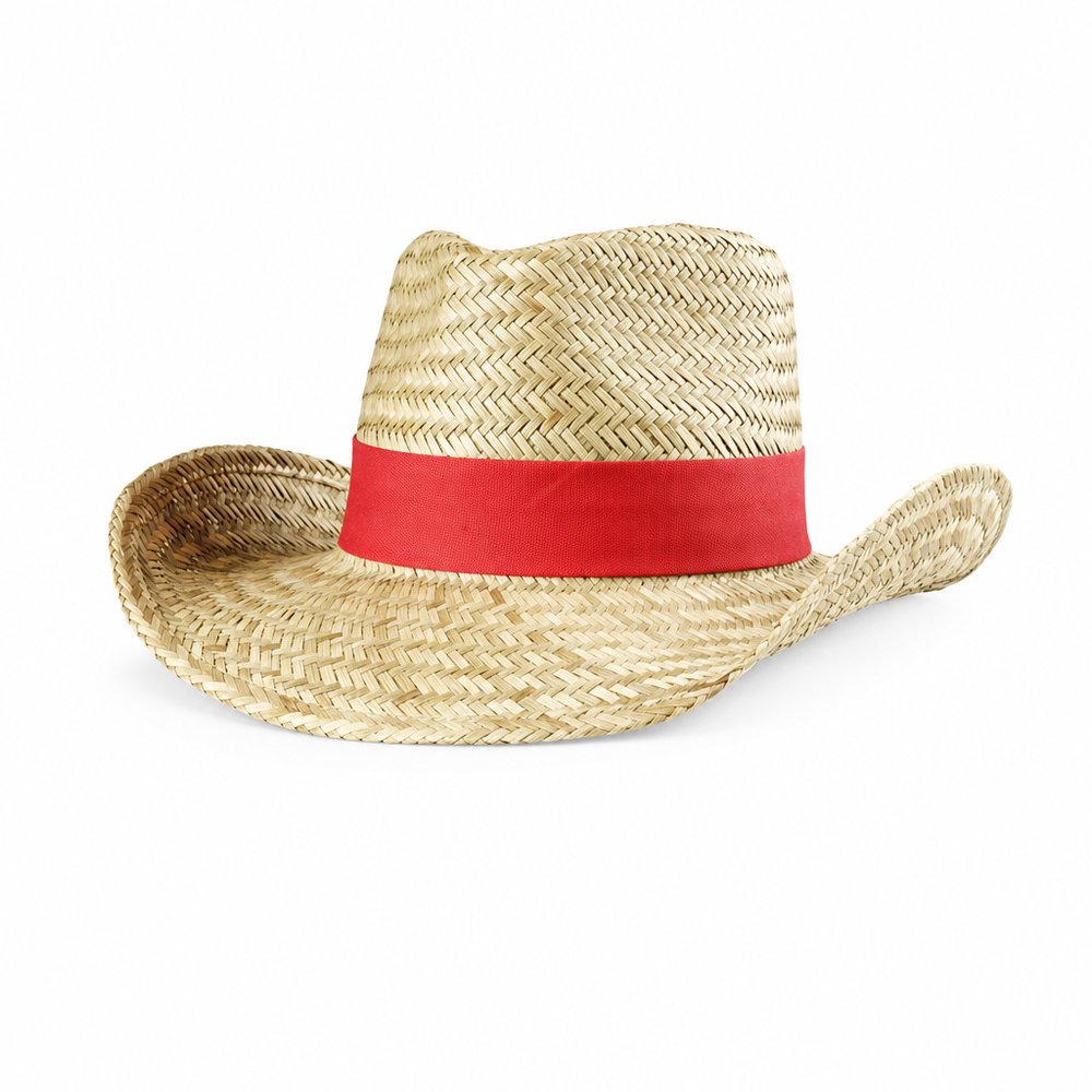 Branded Cowboy Straw Hat with Custom Printed Band