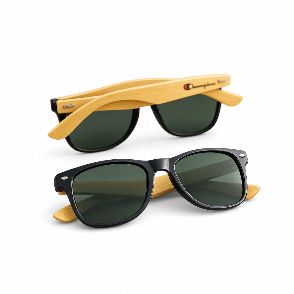 Bamboo Arm Sunglasses with Tinted Lenses