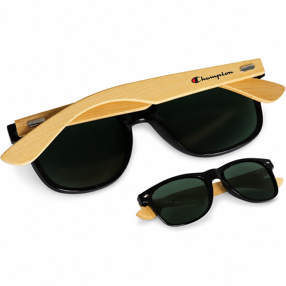 Bamboo Arm Sunglasses with Tinted Lenses