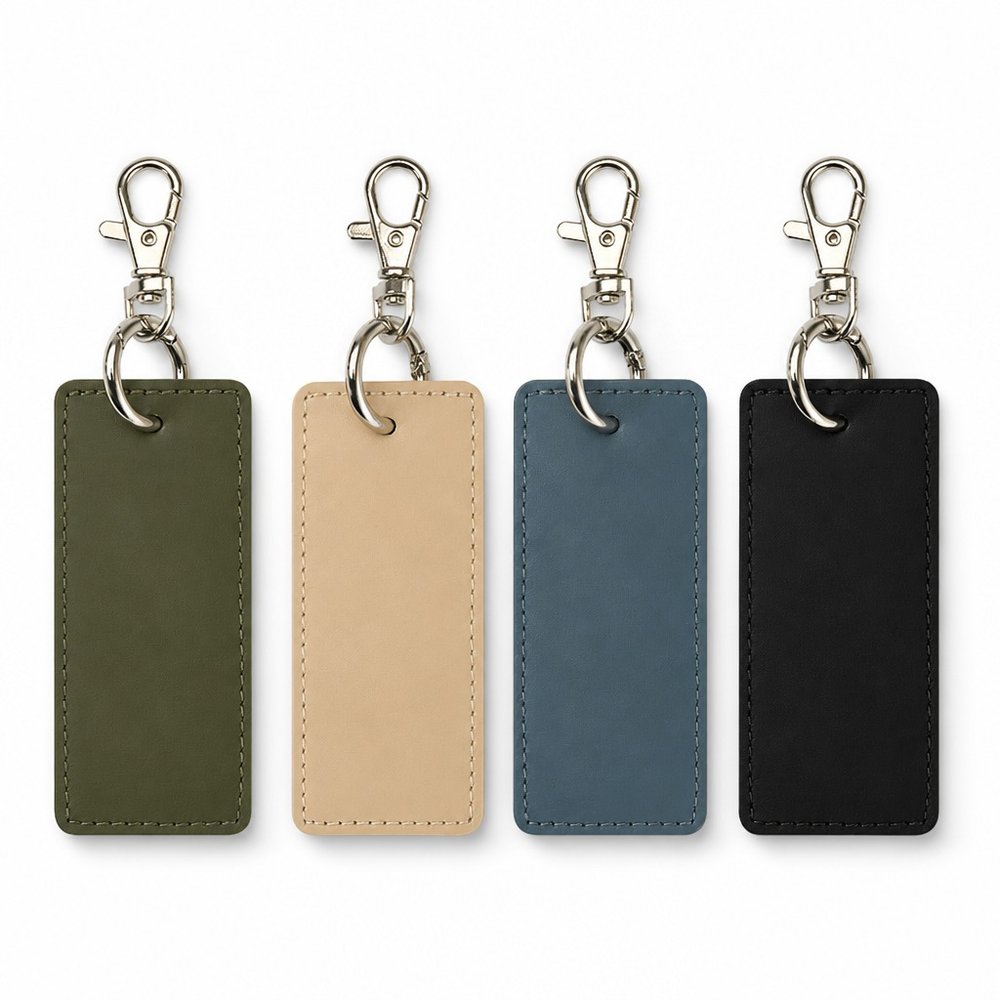 Resi Plus Recycled Leather Rectangle Keychain