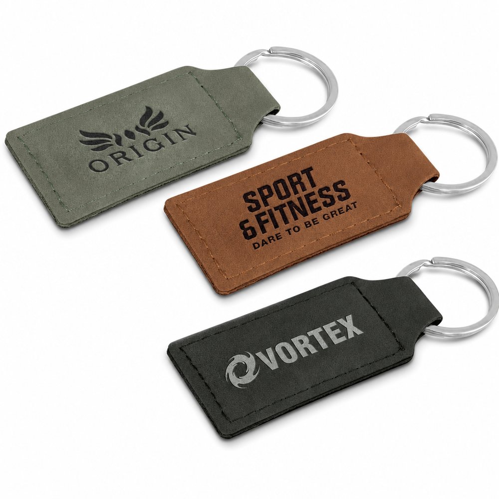 Ashton PU Leather Engraved Key Ring