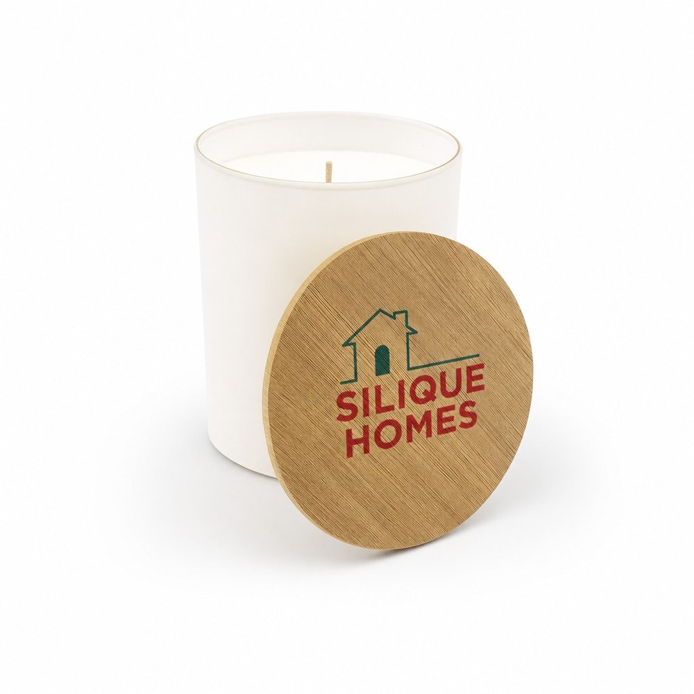 Gleam Glass Candle Medium with Bamboo Lid