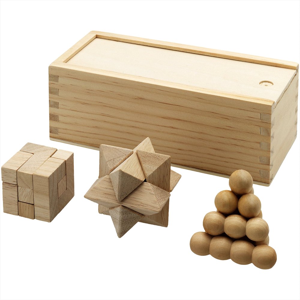 Brainiac Wooden Brain Teaser Trio