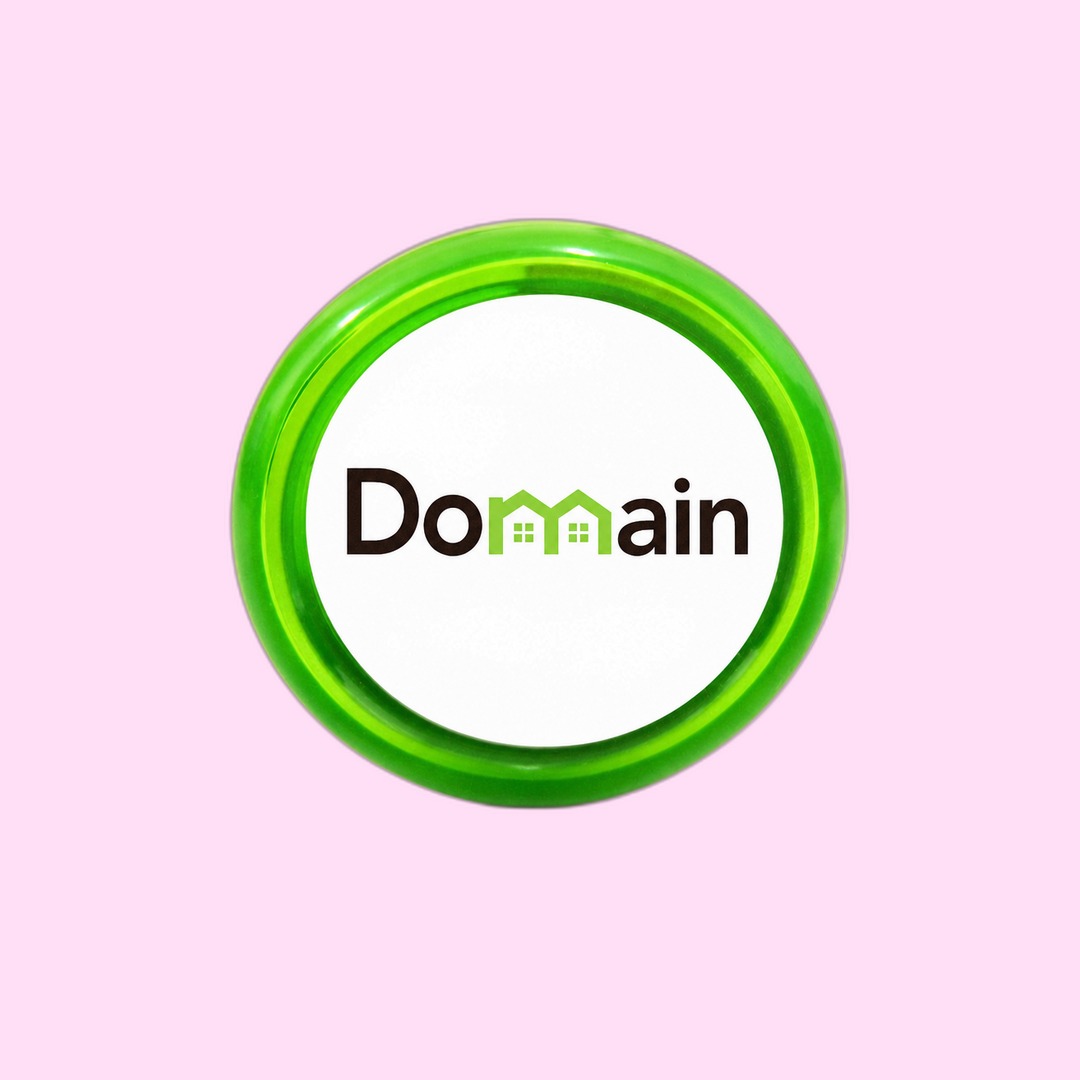 Domain Green translucent house-icon button produced by Sense2