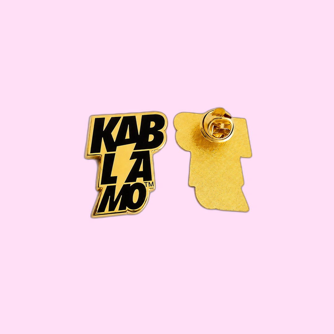 KAB LA MO Polished gold enamel KABLAMO lapel pin produced by Sense2