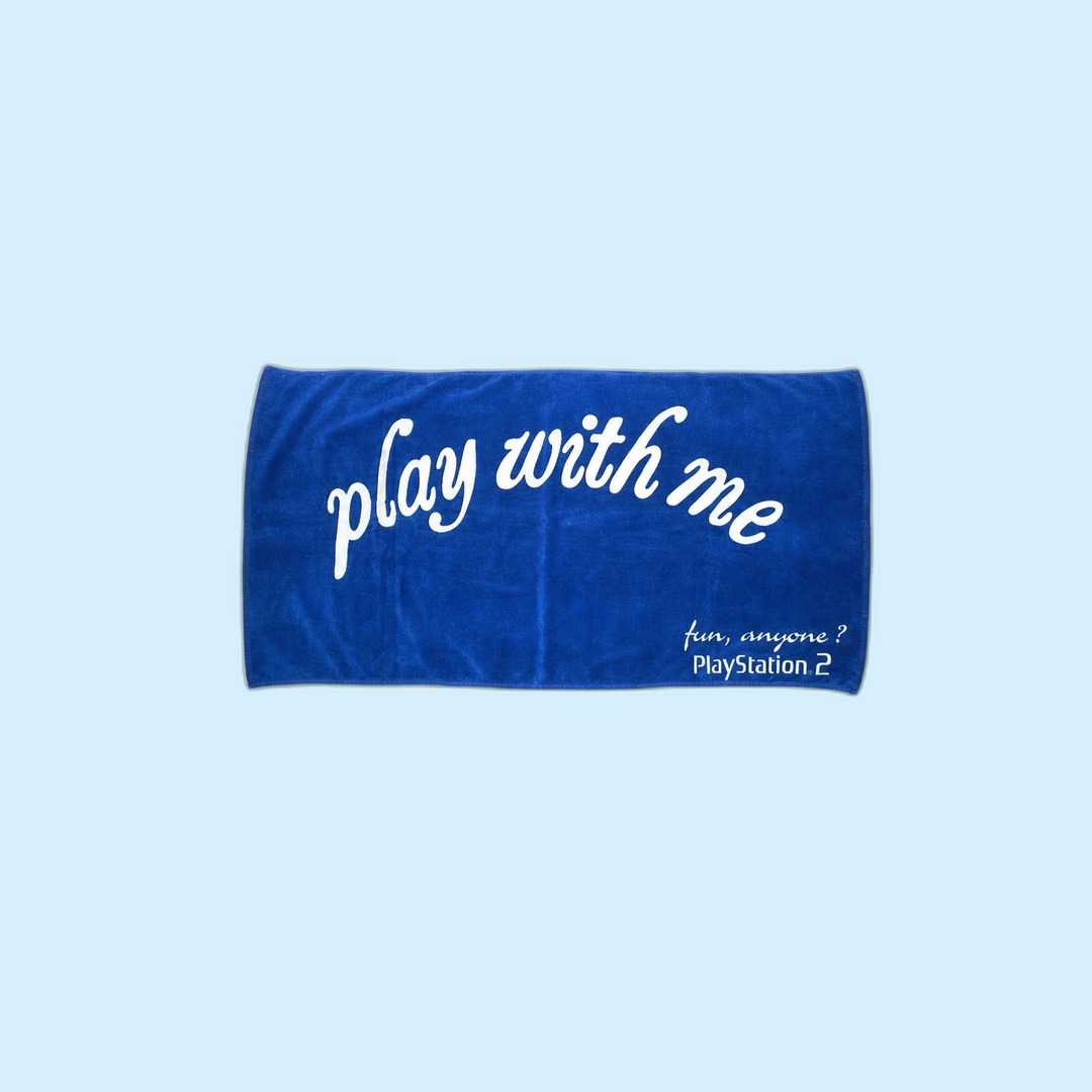 PlayStation 2 Royal-blue 'play with me' plush beach towel produced by Sense2
