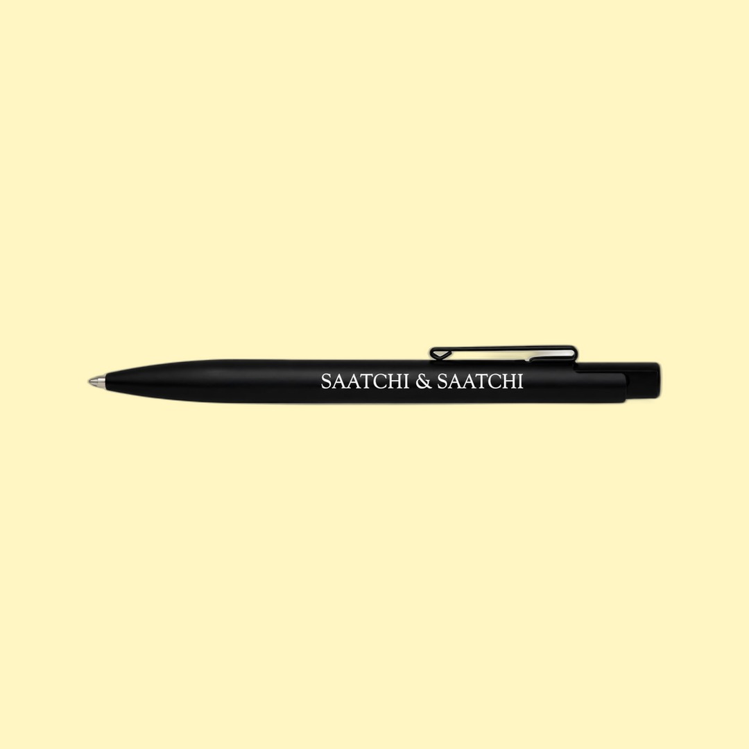 Saatchi & Saatchi Black branded pen produced by Sense2