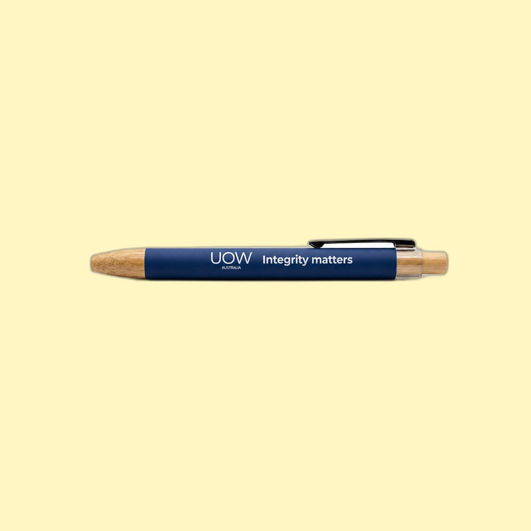 University of Wollongong Australia 'Integrity matters' UOW Australia pen produced by Sense2