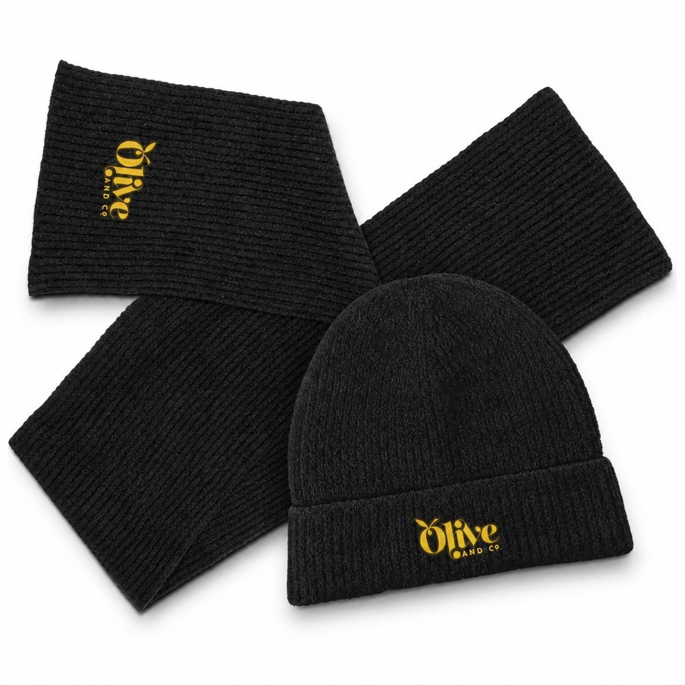 Avalanche Ribbed Knit Scarf and Beanie Gift Set