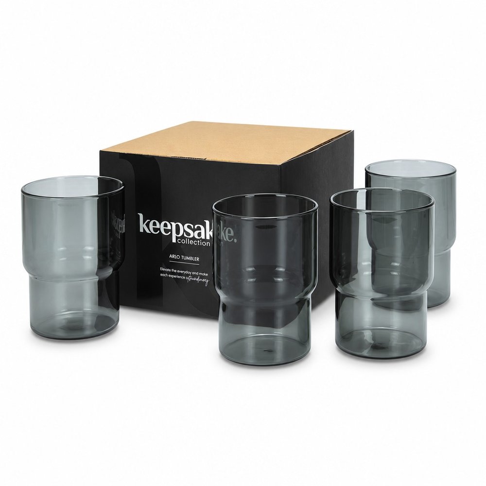 Arlo Smoked Glass Tumbler Quartet