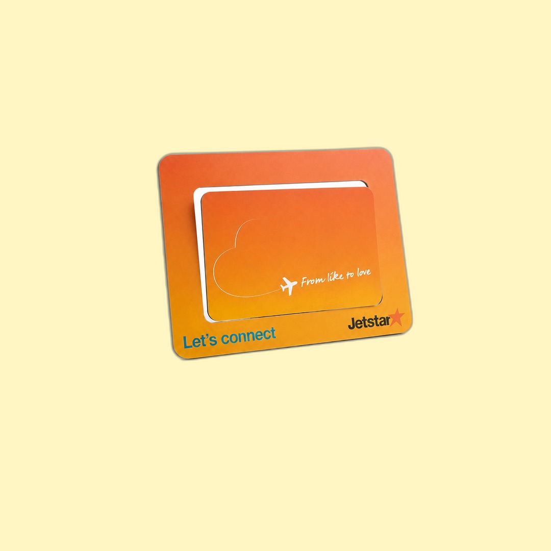Jetstar 'Let's connect' giftcard + carrier produced by Sense2