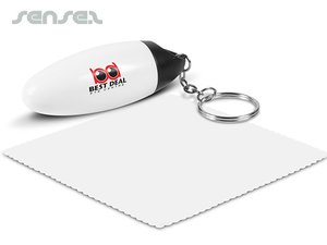 Capsule Key Rings With Microfibre Cloth