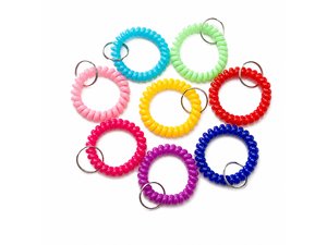 Spring Coil Wrist Band Key Rings