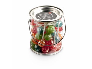 Clear Buckets Filled With Chuppa Chups