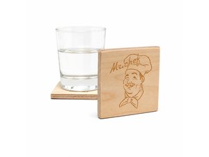Engraved Chunky Plywood Coasters - Square (9mm)