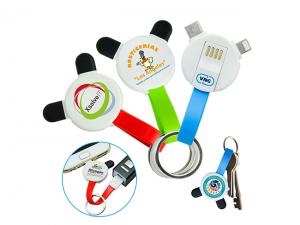 Custom Panda Connector Cable Keyrings