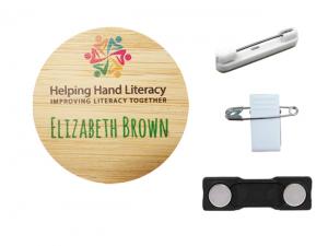 Custom Eco Bamboo Name Tags (50mm)