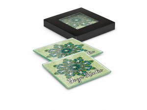 Full Colour Glass Coaster Sets (Set Of 2)