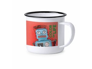 Enamel Mugs With Black Trim (380ml)