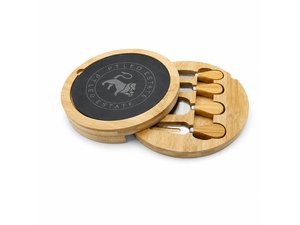 Cheese Knife Sets With Bamboo Slate Swivel Board