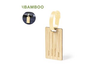 Bamboo Luggage Tags With Metal Buckle Strap